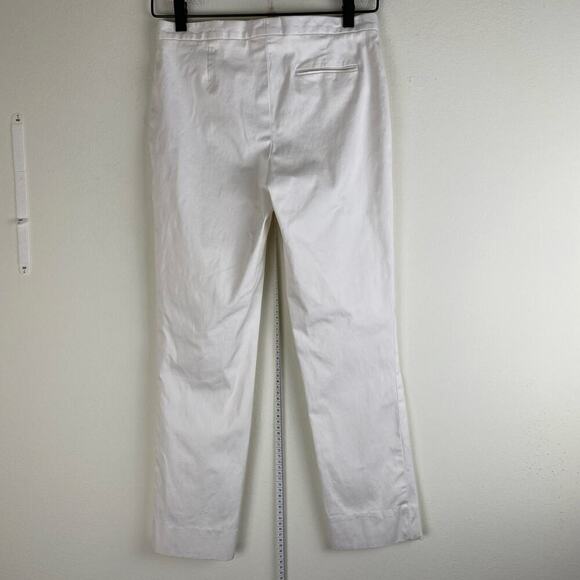 Jil Sander Cropped Pants Size 2 or 34 White Cotton Stretch Quiet Luxury Staple - Picture 5 of 10